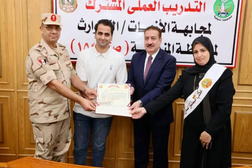 محافظ المنوفية وقائد قوات الدفاع الشعبى  يعقدان إجتماعاً موسعاً لتنفيذ مشروع التدريب العملي المشترك