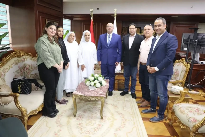 محافظ بني سويف يستقبل المديرة الجديدة لمدرسة الراهبات الفرنسيسكان