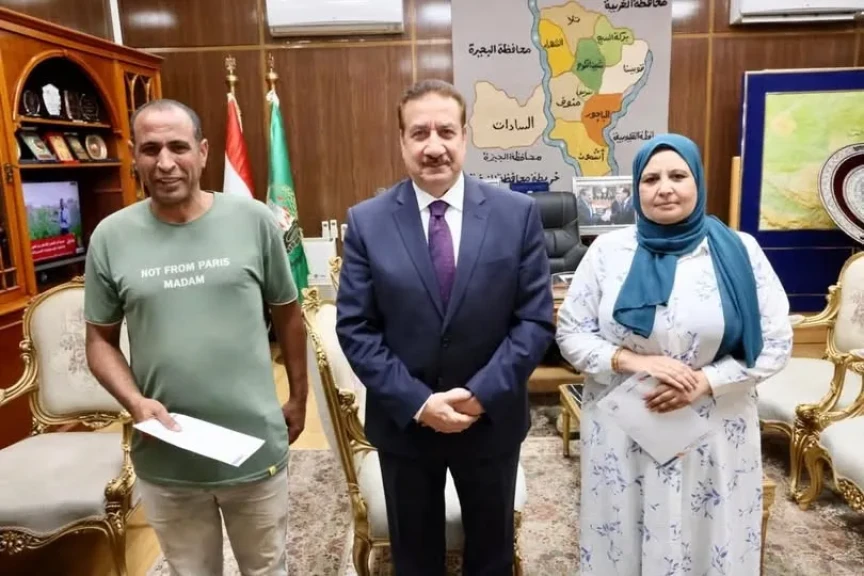محافظ المنوفية يكرم مديرة المركز التكنولوجي ومسئول الخزينة بتلا