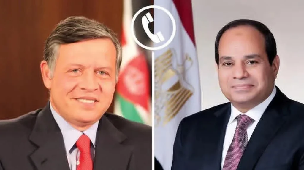 الرئيس السيسي يتلقى اتصالاً هاتفياً من عاهل المملكة الأردنية الهاشمية
