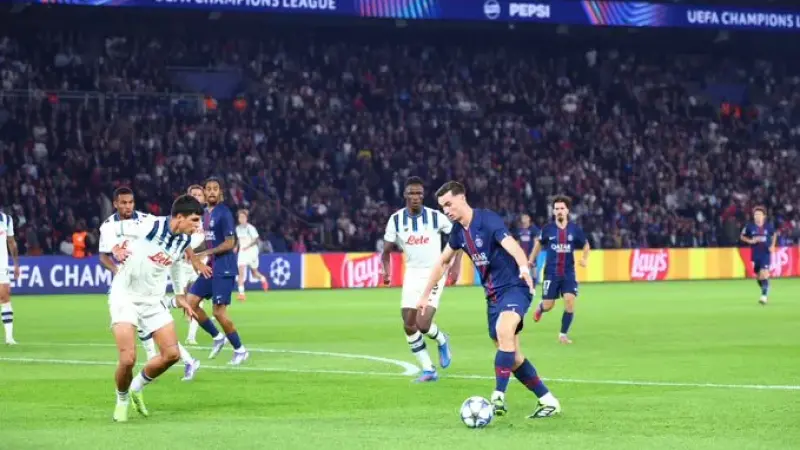 باريس سان جيرمان يفوز فوزاً كبيراً على أتالانتا ضمن مسابقة دوري أبطال أوروبا