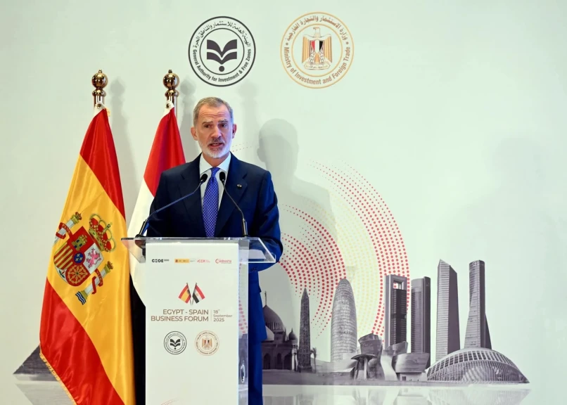 ملك إسبانيا يبحث مع رجال أعمال مصريين تعزيز دور القطاع الخاص