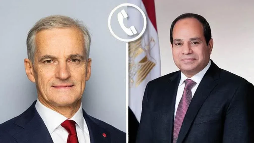 الرئيس السيسي يتلقى اتصالاً هاتفياً من رئيس وزراء مملكة النرويج