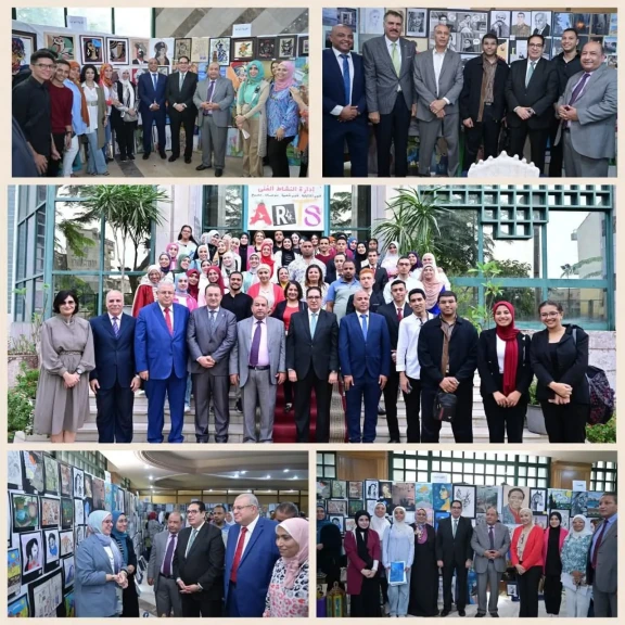 رئيس جامعة القاهرة يفتتح معرض ”مسابقة فنون 9”