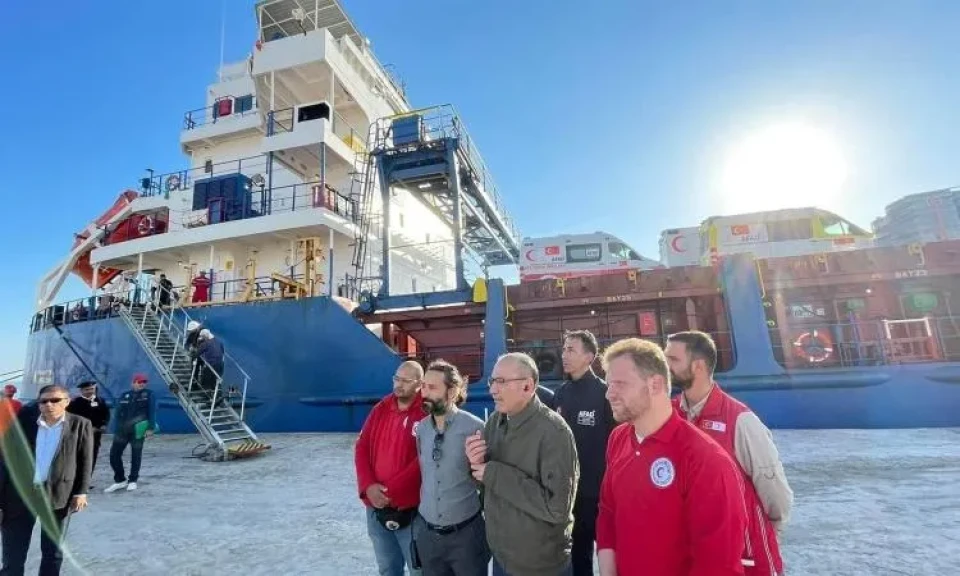 ميناء العريش البحري يستقبل سفينة ”مساعدات تركية” لصالح الفلسطنيين في غزة