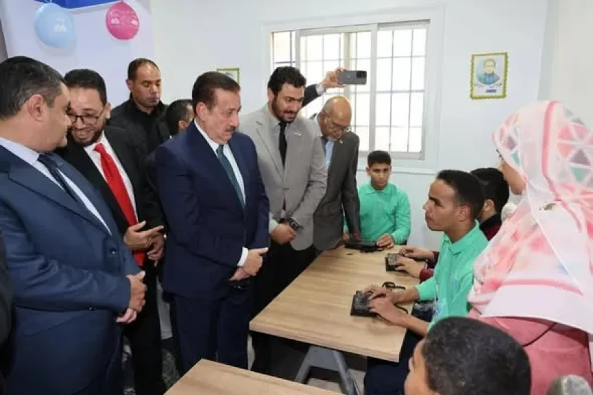 محافظ المنوفية يشهد فعاليات افتتاح المعمل الرقمي ( سطر برايل الالكتروني )