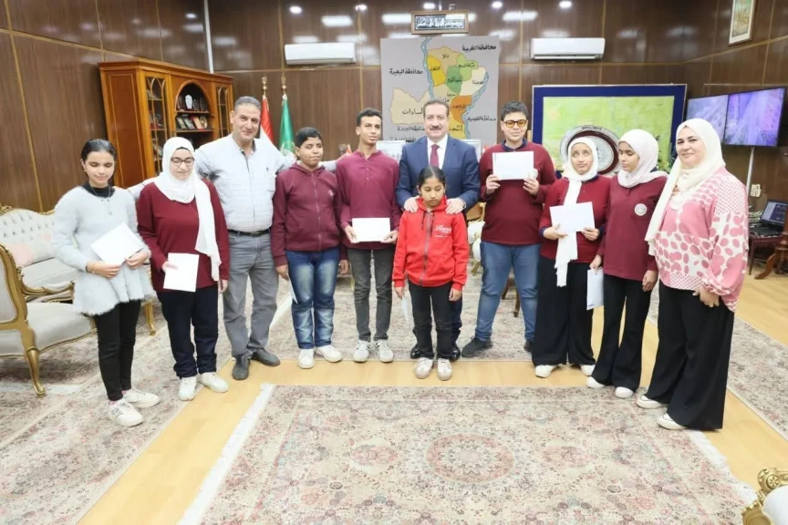 محافظ المنوفية يكرم الطلاب المتفوقين بمدرسة  النور للمكفوفين بشبين الكوم