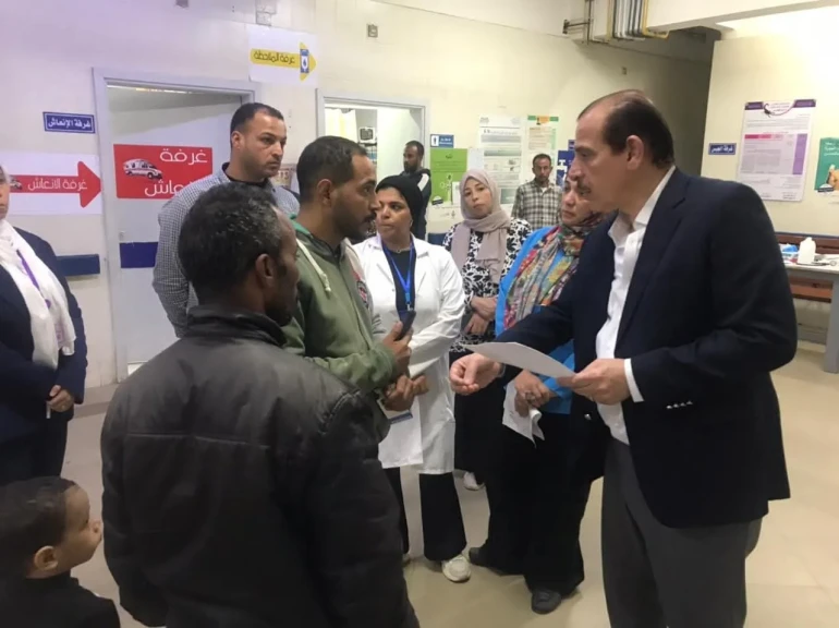 نائب وزير الصحة يتفقد مستشفى الشروق المركزي ويوجه بالتعاقد مع استشاريين أنف وأذن