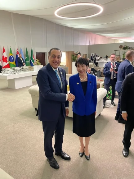 رئيس الوزراء يلتقى رئيسة وزراء اليابان في قمة مجموعة العشرين (G20) لعام 2025 بمدينة جوهانسبرج في جنوب أفريقيا