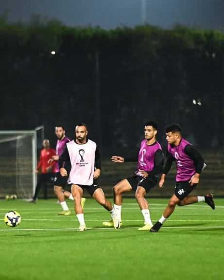منتخب مصر المشارك في كأس العرب بالزي الأحمر أمام الكويت غدًا