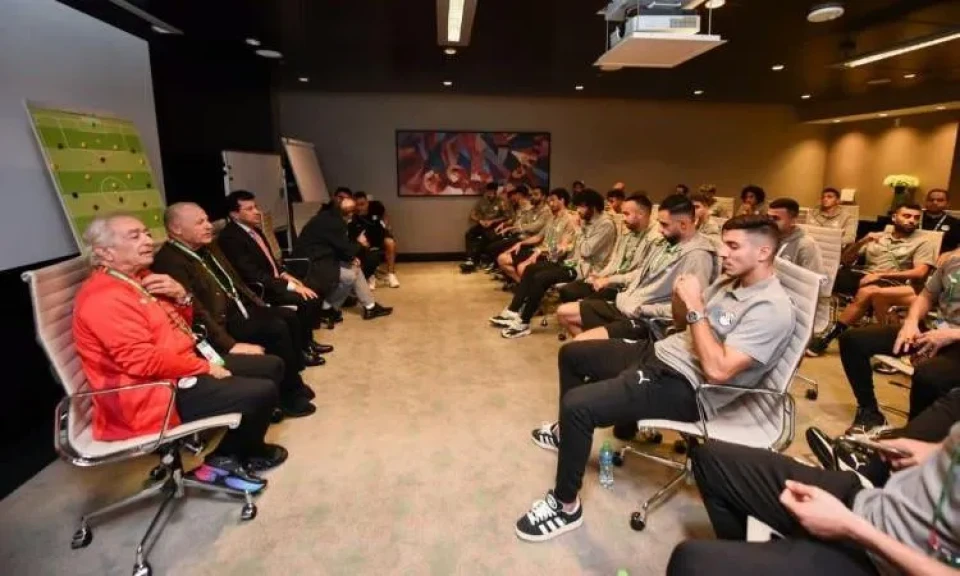 الدكتور أشرف صبحي والمهندس هاني أبوريدة يُحفزان منتخب مصر قبل مواجهة الكويت