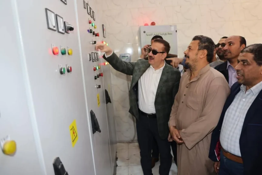 محافظ المنوفية يطلق شارة بدء التشغيل التجريبي لمشروع صرف صحي كمشيش بتلا
