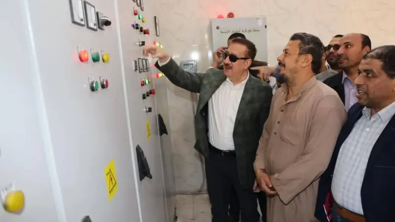 محافظ المنوفية يطلق شارة بدء التشغيل التجريبي لمشروع صرف صحي كمشيش بتلا