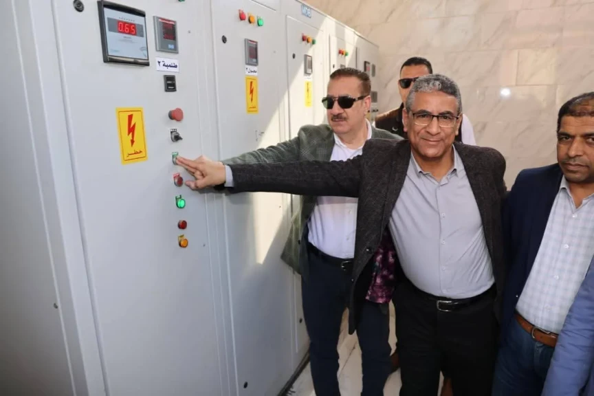 محافظ المنوفية يطلق شارة بدء التشغيل التجريبي لمشروع صرف صحى منشأة السادات
