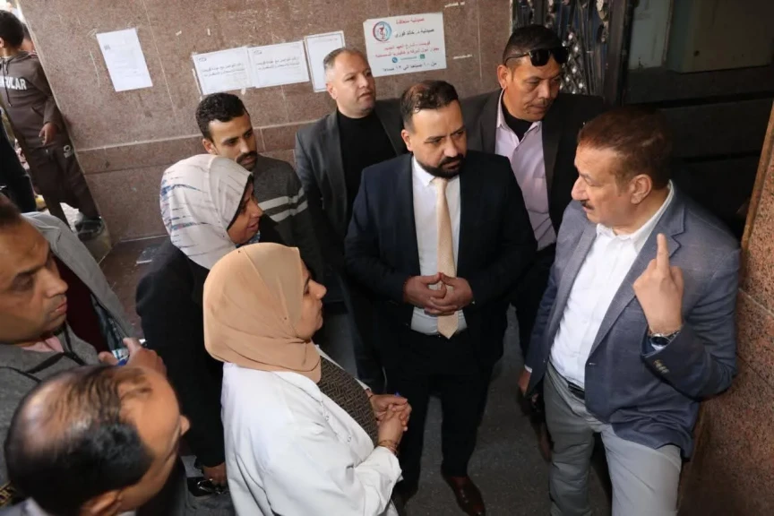 محافظ المنوفية يتفقد مركز خدمة عملاء مركز معلومات شبكات المرافق وعيادة التأمين الصحي