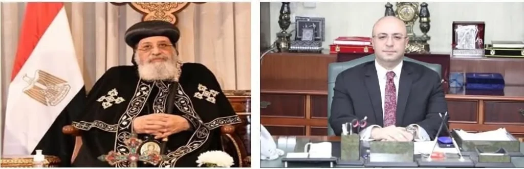 محافظ بني سويف يُهنئ  قداسة البابا تواضروس الثاني وقيادات الطوائف الكنسية