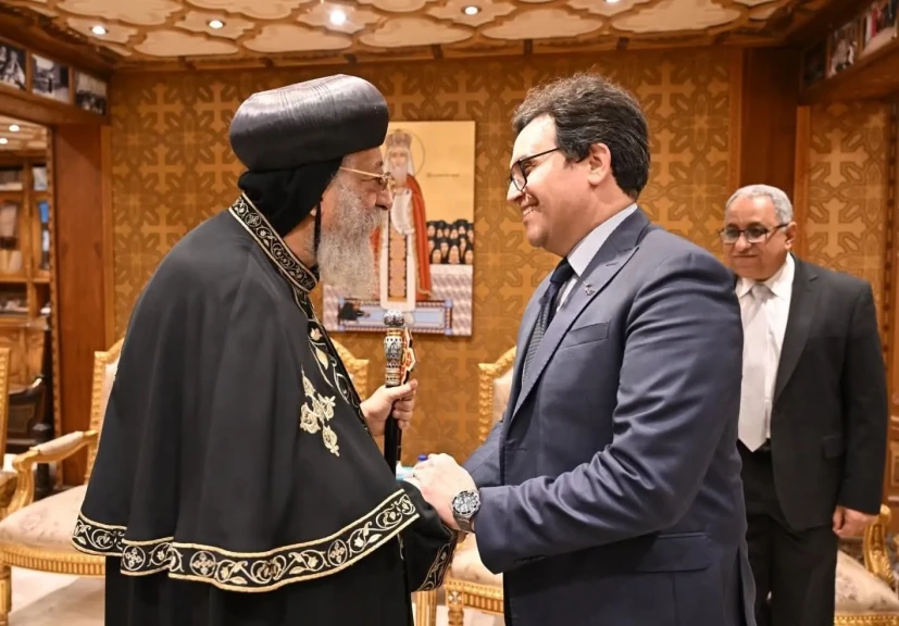 البابا تواضروس  يستقبل وزير الثقافة للتهنئة بالعيد