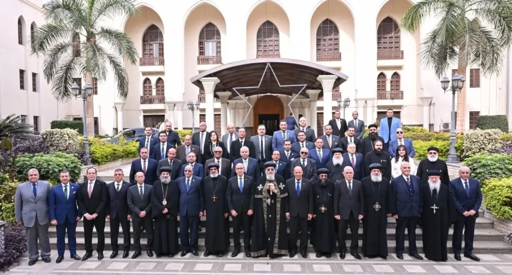 البابا تواضروس يستقبل رئيس وأعضاء مجلس القضاء الأعلى والنائب العام للتهنئة بعيد الميلاد المجيد