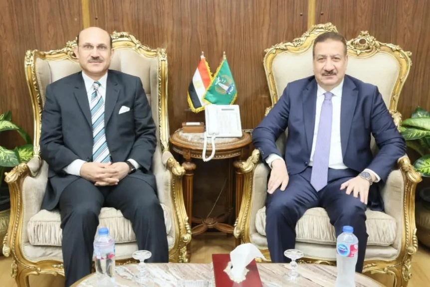 محافظ المنوفية يستقبل القائم بأعمال رئيس جامعة مدينة السادات