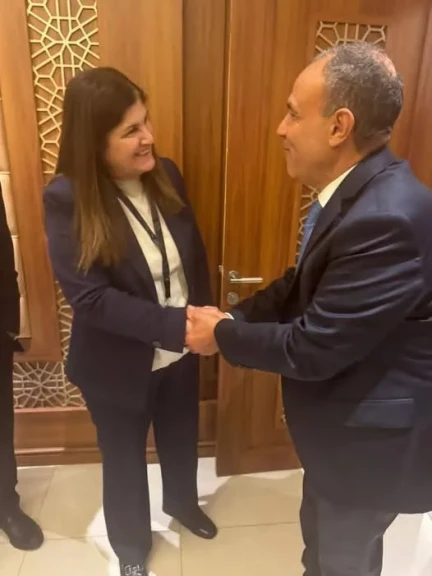 وزير الخارجية المصرى يلتقي بنظيرته الفلسطينية
