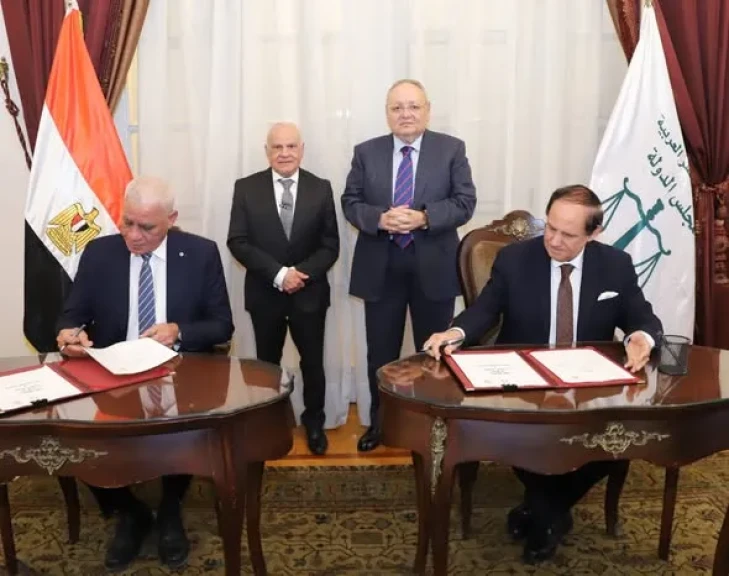 مجلس الدولة يوقع بروتوكول تعاون مع الجامعات الأوروبية في مصر لتقديم برامج تعليمية وتدريبية للقضاة