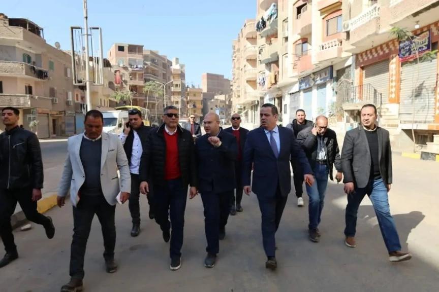 محافظ الجيزة : تطوير ورصف طريق جسر المنوات بالحوامدية بطول 2 كم