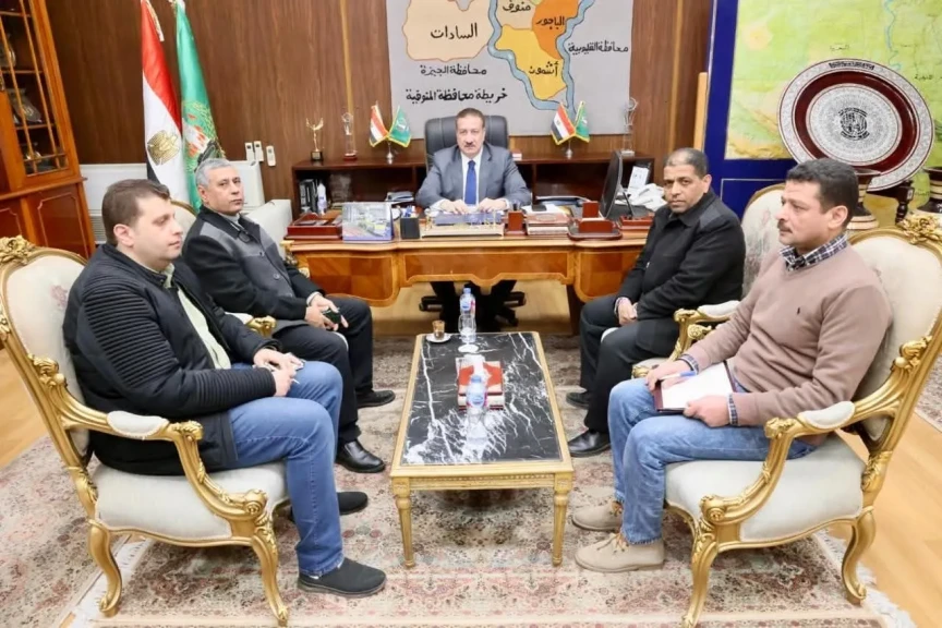 محافظ المنوفية يعقد اجتماعا بمسئولي مياه الشرب والصرف الصحي