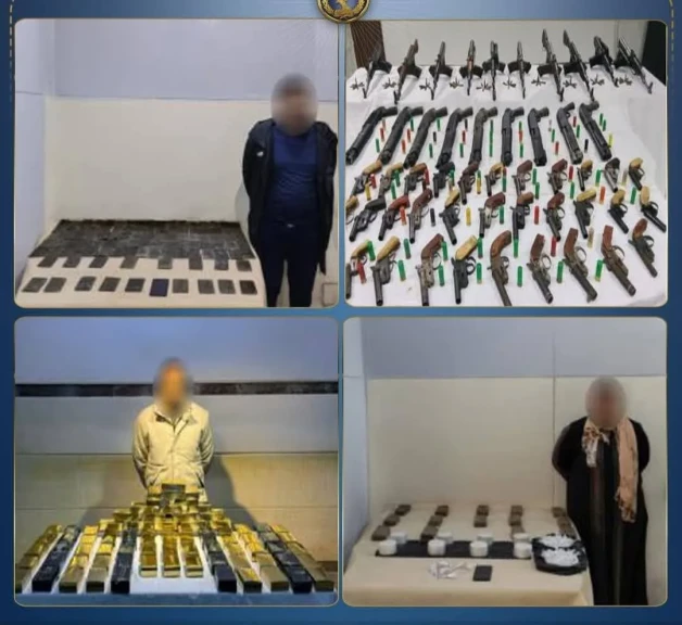 الداخلية:ضبط كميات من الأسلحة والمواد المخدرة بحوزت عدد من العناصر الإجرامية