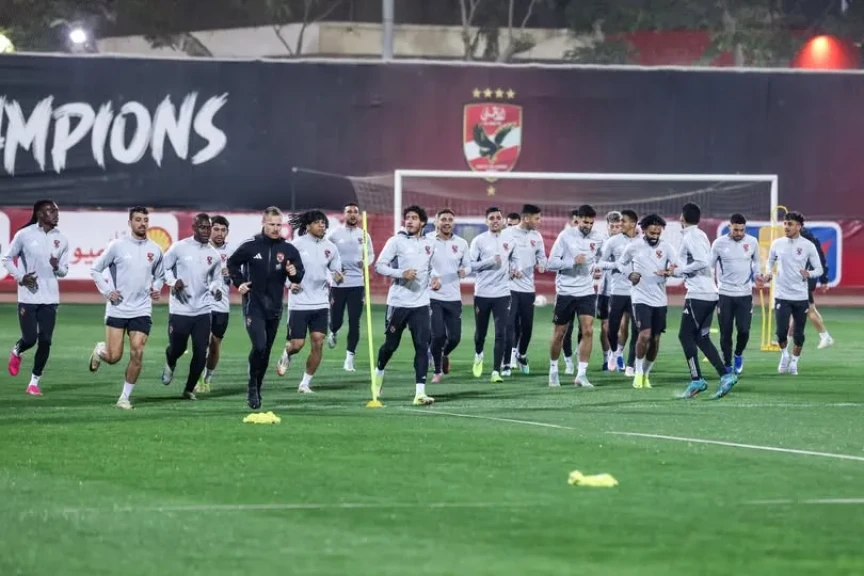 الاهلي يستأنف تدريباته استعدادًا لمباراة سموحة بدوري نايل