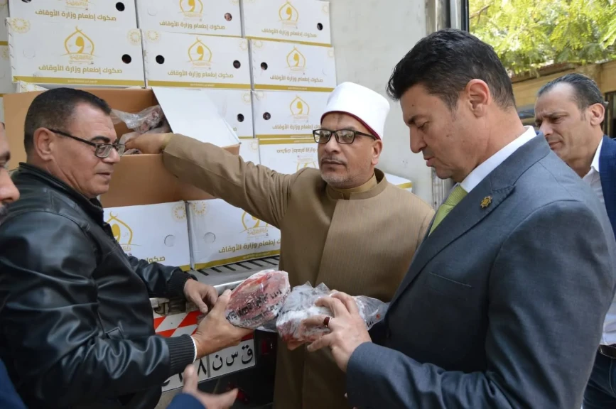 سكرتير عام محافظة المنوفية يشهد استلام (5 ) طن لحوم من صكوك الإطعام