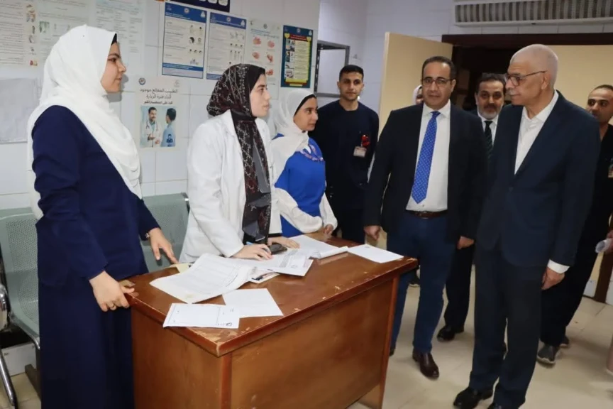 رئيس جامعة المنوفية يجرى جولة تفقدية ليلية بمعهد الكبد القومي ومستشفى المعهد