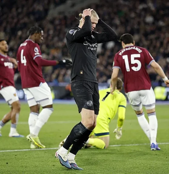 مانشستر سيتي يتعثر في الدوري الإنجليزي بتعادله مع ويستهام ١-١