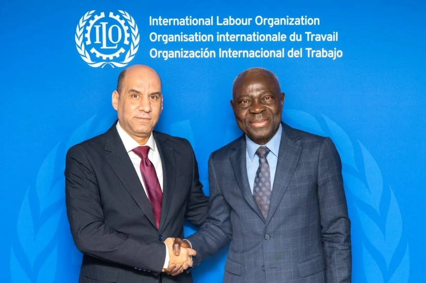 وزير العمل حسن رداد يلتقي المدير العام لمنظمة العمل الدولية في جنيف