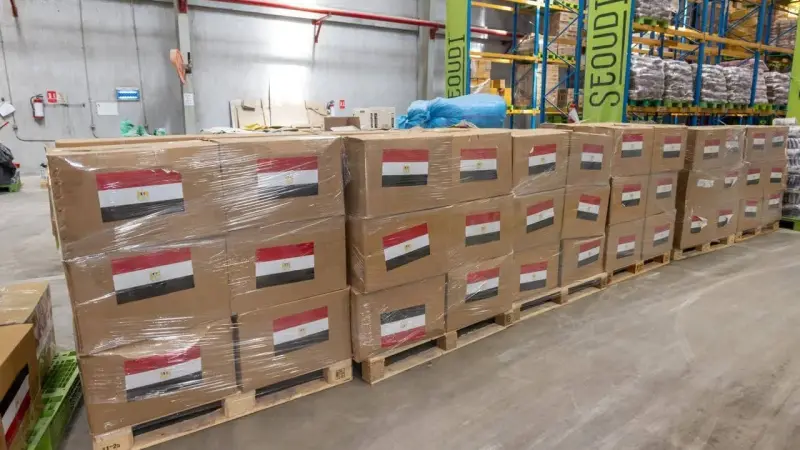 مصر تُرسل ما يصل إلى نحو ١٠٠٠ طن من المساعدات الإغاثية العاجلة إلى لبنان الشقيق