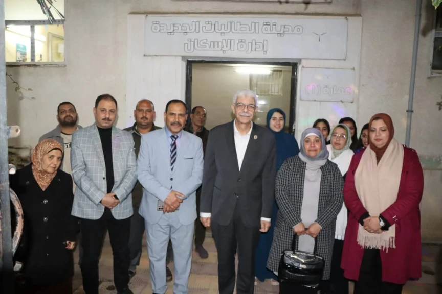 رئيس جامعة المنوفية يتفقد المدن الجامعية للاطمئنان على الطلاب في ظل سوء الأحوال الجوية