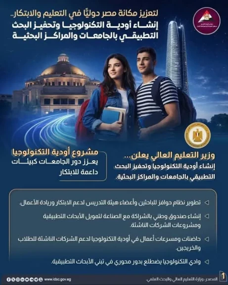 التعليم العالي: تعزيز البحث العلمي لدعم الصناعة وتوطين “أودية التكنولوجيا”