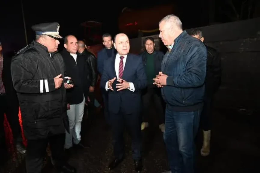 محافظ الغربية في جولة ليلية وسط هطول الأمطار بطنطا يتابع جهود رفع تجمعات المياه