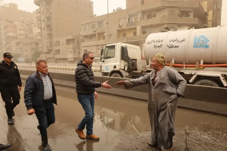 محافظ الجيزة : استمرار الجاهزية الميدانية ورفع تجمعات المياه أولًا بأول لضمان السيولة المرورية