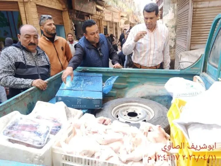 تموين المنوفية يضبط مجزر دواجن بدون ترخيص والتحفظ على مايزيد عن 4 طن دواجن