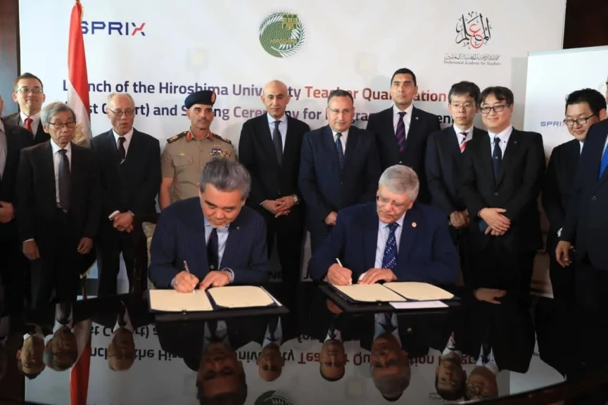 وزير التعليم العالي يوقع مذكرة تفاهم مع جامعة هيروشيما اليابانية لدعم التعاون التعليمي الدولي