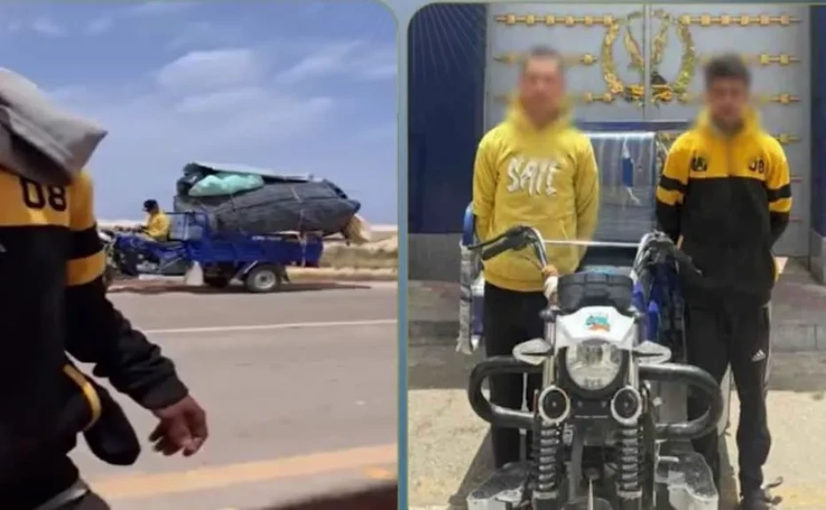 الداخلية:كشف ملابسات مقطع فيديو قيام قائد مركبة تروسيكل وآخر بسرقة لافتة إعلانات بمطروح