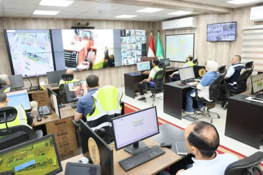 محافظ المنوفية يجري إتصالاً مرئياً برؤساء الوحدات المحلية