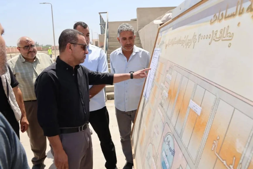 محافظ المنوفية  يتفقد مشروع محطة معالجة صرف صحى كفر داود -  الخطاطبة