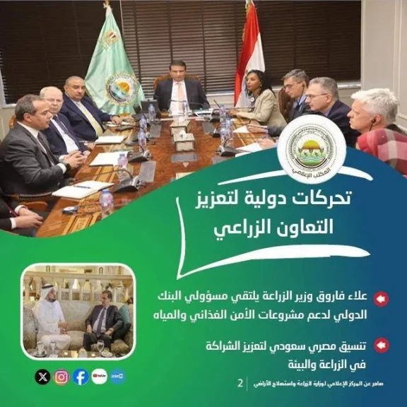 ”الزراعة” تستعرض جهودها في دعم المزارعين وتحقيق الأمن الغذائي خلال الأسبوع الثاني من يونيو الجاري