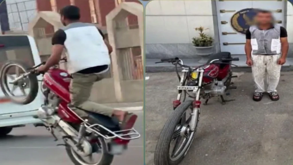 الداخلية: ضبط المتهم في مقطع فيديو بقيادة دراجة نارية وتعريض حياة المواطنين للخطر