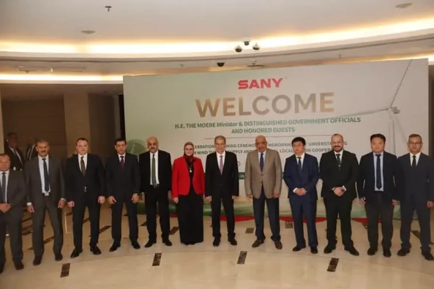 وزير الكهرباء والطاقة المتجددة يشارك مجموعة صاني ”SANY” الصينية الاحتفال ببدء العمل وإنشاء أول مصنع لتوربينات الرياح وإقامة مشروع طاقة رياح قدرة 2000 ميجاوات بالجنيه المصري