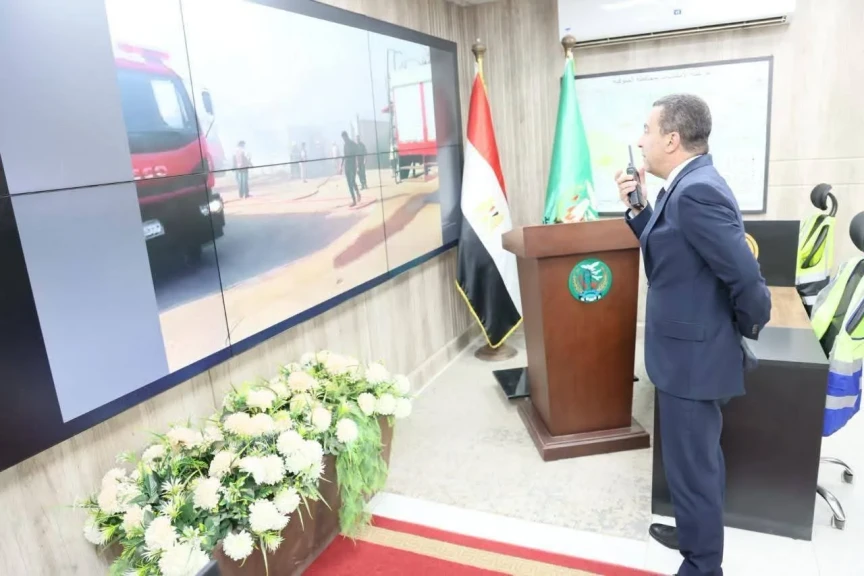 محافظ المنوفية يتابع ميدانيا تداعيات حادث نشوب حريق مصنع بالسادات
