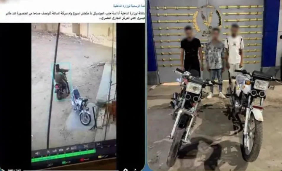الداخلية: ضبط المتهمين في مقطع فيديو بسرقة دراجته نارية بالدقهلية