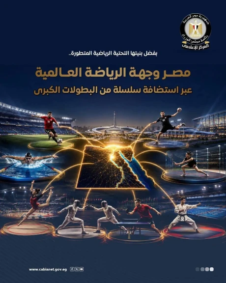 المركز الإعلامي لمجلس الوزراء: مصر وجهة عالمية في استضافة البطولات الرياضية الكبرى