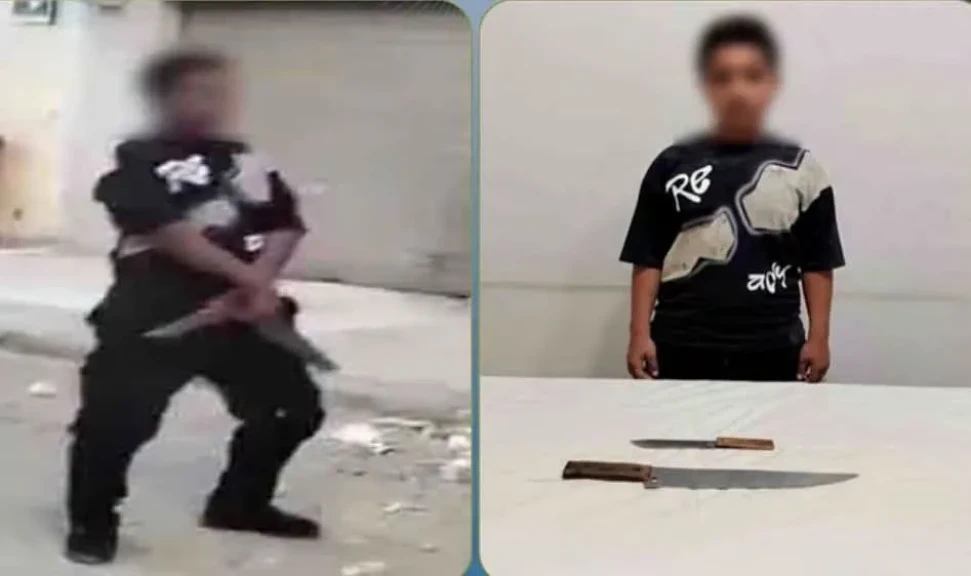 الداخلية: ضبط المتهم في مقطع فيديو حاملاً أسلحة بيضاء بأحد الشوارع بالسويس